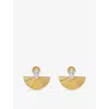 Carat London Womens Celene 18ct Yellow Gold Vermeil Plated Sterling Silver And Cubic Zirconia Large Stud Earrings In Gold