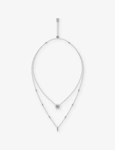 Carat London Womens Silver Cosmo Sterling-silver And Cubic Zirconia Necklace