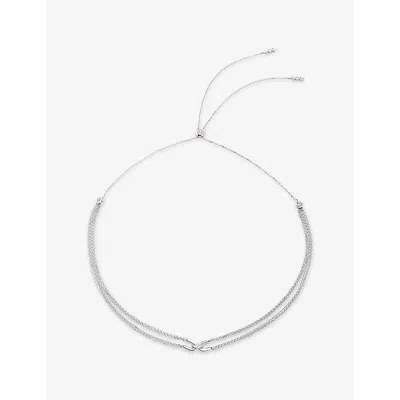 Carat London Womens Cyndi Sterling-silver And Cubic Zirconia Necklac In Metallic