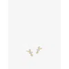 Carat London Womens Dree 18ct Yellow Gold Vermeil And Cubic Zirconia Stud Earrings In Gold