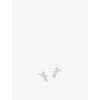 Carat London Womens Dree Sterling-silver And Cubic Zirconia Stud Earrings In Silver