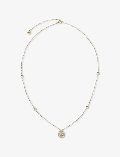 Carat London Womens Gold Emile Pear-shaped Yellow Gold-plated Vermeil Sterling Silver And 0.75ct Eq