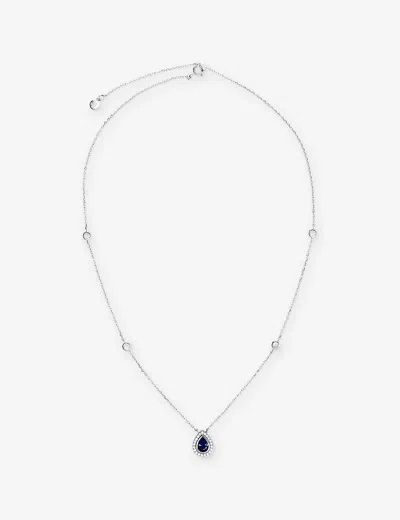 Carat London Womens Silver Emile Sterling Silver And 0.75ct Cubic Zirconia Necklace