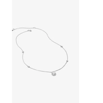 Carat London Womens Silver Emile Sterling-silver And Cubic Zirconia Necklace