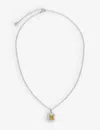 Carat London Womens Silver Eton Sterling Silver And 1.5ct Cubic Zirconia Necklace Xx In Silver