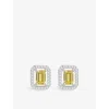 Carat London Womens Silver Eton Sterling-silver And Cubic Zirconia Stud Earrings In Silver