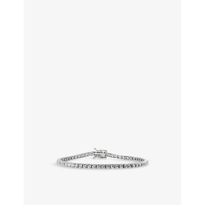 Carat London Womens Francine Tennis White-gold Plated Sterling-silver And  0.3ct Cubic Zirconia Bracelet
