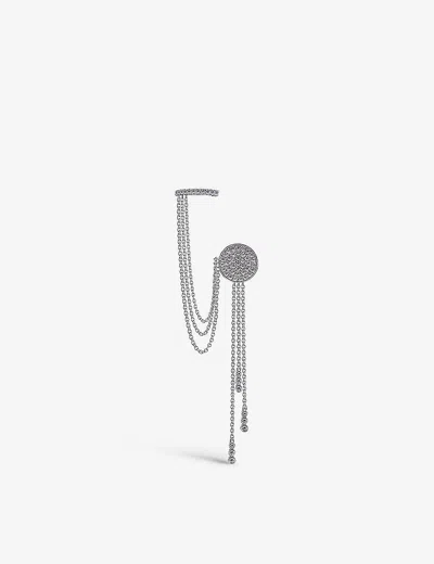 Carat London Womens Silver Gala Sterling-silver And Cubic Zirconia Single Earring