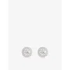 Carat London Womens  Gwen 925 Sterling Silver And Cubic Zirconia Stud Earrings In Metallic