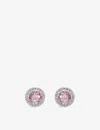Carat London Womens Silver Gwyn Round Sterling-silver And Cubic Zirconia Stud Earrings In Silver