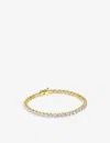 Carat London Womens Gold Hailey Gold-plated Vermeil Sterling Silver And 9.5ct Cubic Zirconia Tennis  In Gold