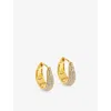 Carat London Womens Hera Pavé 18ct Yellow Gold Vermeil Plated Sterling Silver And Cubic Zirconia Hoop Earrings In Gold