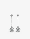 Carat London Womens Silver Ida Sterling-silver And Cubic Zirconia Drop Earrings In Silver
