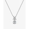 Carat London Womens  Jasmine Sterling Silver And 1.5ct Cubic Zirconia Pendant Necklace In Silver