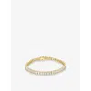 Carat London Womens Kayla Tennis Yellow Gold Vermeil And Cubic Zirconia Bracelet In Gold