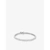 Carat London Womens Kayla White-gold Plated Sterling-silver And Cubic Zirconia Bracelet In Silver
