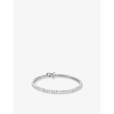 Carat London Womens Kayla White-gold Plated Sterling-silver And Cubic Zirconia Bracelet