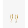 Carat London Womens Leni 18ct Yellow Gold Vermeil And Cubic Zirconia Hoop Earrings In Gold