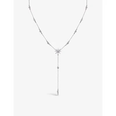 Carat London Womens Silver Mimosa Star-shaped Sterling Silver And Cubic Zircona Necklace