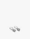 Carat London Womens Silver Moxie Emerald Border-set Sterling Silver And 0.5ct Cubic Zirconia Drop Ea In Silver
