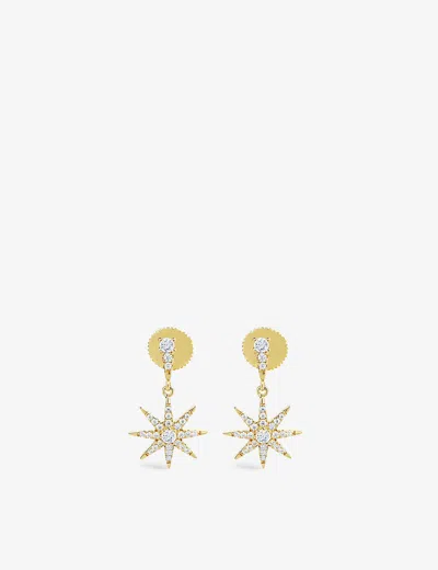 Carat London Womens Gold Nysa Star-shaped Yellow Gold-plated Vermeil Sterling Silver And Cubic Zirco