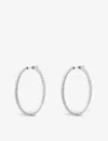 Carat London Womens Silver Paloma Sterling-silver And Cubic Zirconia Hoop Earrings In Silver