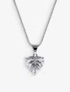 Carat London Womens Silver Camden Heart 9ct White Gold And 1.5ct Cubic Zirconia Pendant Necklace In Silver
