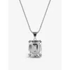 Carat London Womens Silver Fulton 9ct White-gold 1.5ct Emerald-cut Cubic Zirconia Stud Earrings In Silver