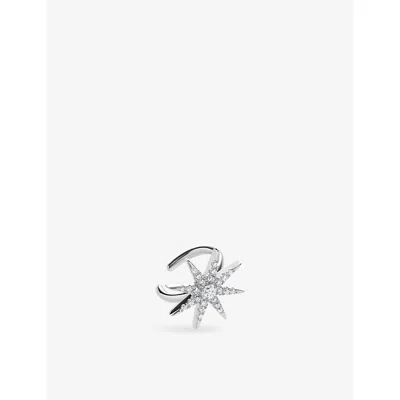 Carat London Womens Stella Sterling-silver And Cubic Zirconia Cuff Earring