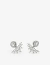 Carat London Womens Silver Suriya Sterling-silver And Cubic Zirconia Earrings In Silver