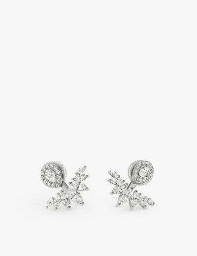 Carat London Womens Silver Suriya Sterling-silver And Cubic Zirconia Earrings