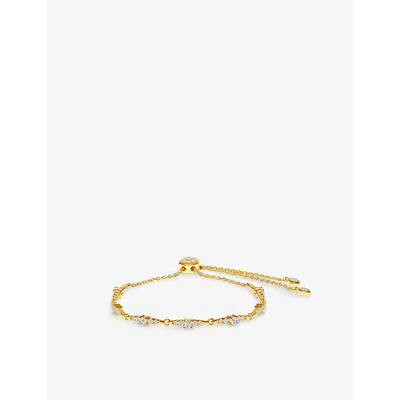 Carat London Womens Thalassa 18ct Gold-plated Vermeil Sterling-silver And Cubic Zirconia Bracelet