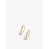 Carat London Womens Thea Oval 18ct Yellow Gold Vermeil And Cubic Zirconia Earrings In Gold