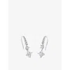 Carat London Womens Thea Princess Sterling-silver And Cubic Zirconia Earrings In Silver