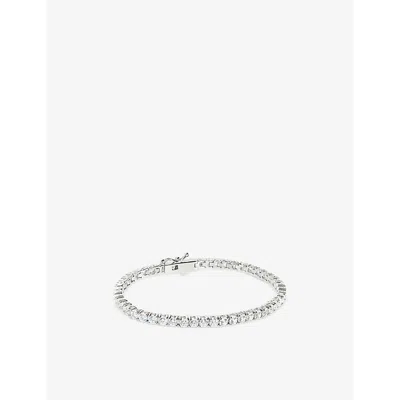 Carat London Womens Vianne Tennis White-gold Plated Sterling-silver And Cubic Zirconia Bracelet