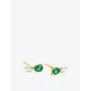 Carat London Womens Zeta 18ct Yellow-gold Plated Sterling-silver Stud And Cubic Zirconia Stud Earrings In Gold