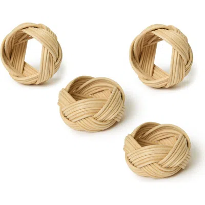 Caravan Home Braided Weave Napkin Rings In Brown