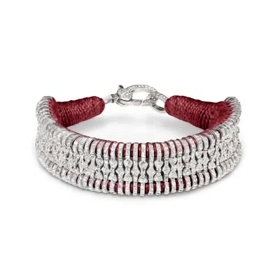Caravan Of Stones Women's Red Claret Velvet Stacker - The Winter Edit