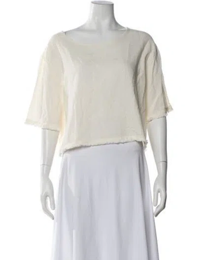 Pre-owned Caravana Crew Neck Short Sleeve Top In Neutral