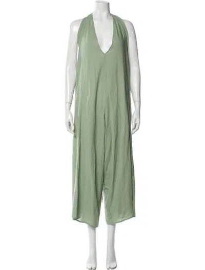 Pre-owned Caravana Halterneck Jumpsuit In Green