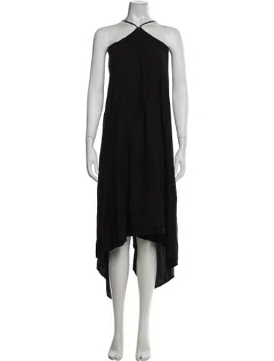Pre-owned Caravana Halterneck Long Dress In Black