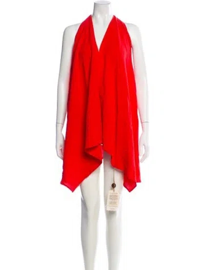 Pre-owned Caravana Halterneck Mini Dress In Red