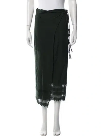 Pre-owned Caravana Leather Trim Embellishment Cover-up In Green