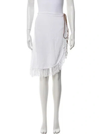 Pre-owned Caravana Leather Trim Embellishment Cover-up In White