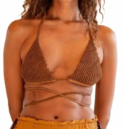 Caravana Matu Bikini Top In Black In Brown