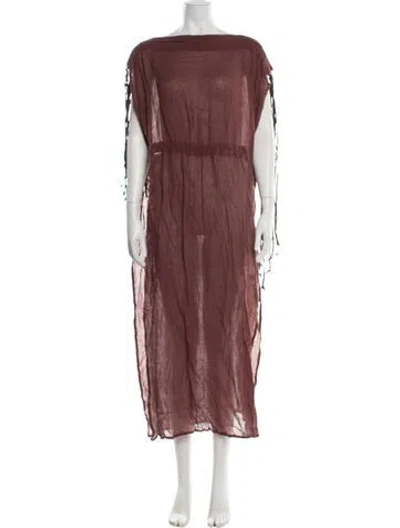 Pre-owned Caravana Off-the-shoulder Long Dress In Red