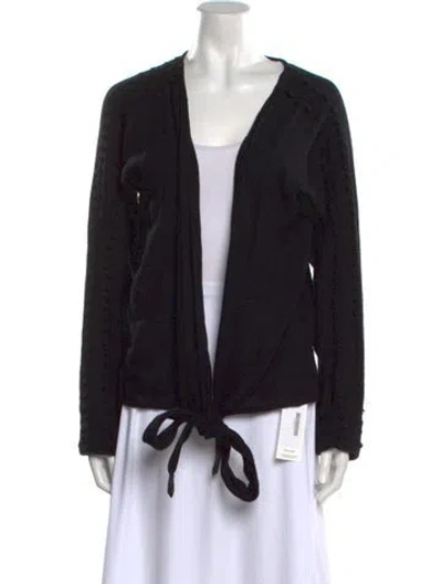 Pre-owned Caravana Open Front Sweater In Black