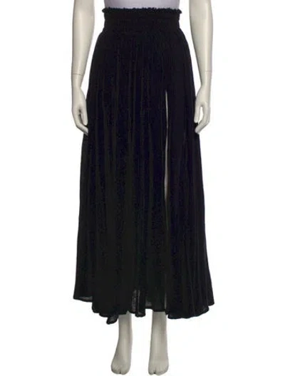 Pre-owned Caravana Raw-edge Trim Long Skirt In Black