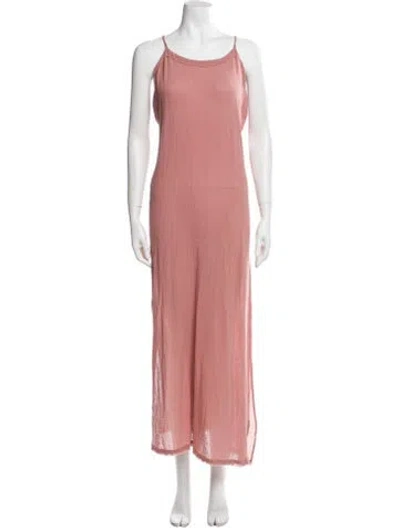 Pre-owned Caravana Scoop Neck Long Dress In Pink