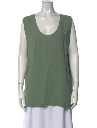 Pre-owned Caravana Scoop Neck Sleeveless Top In Green